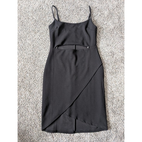 Lulus Dresses & Skirts - Lulus Black Cutout Tulip Hem Bodycon Dress Small Adjustable Straps Cocktail